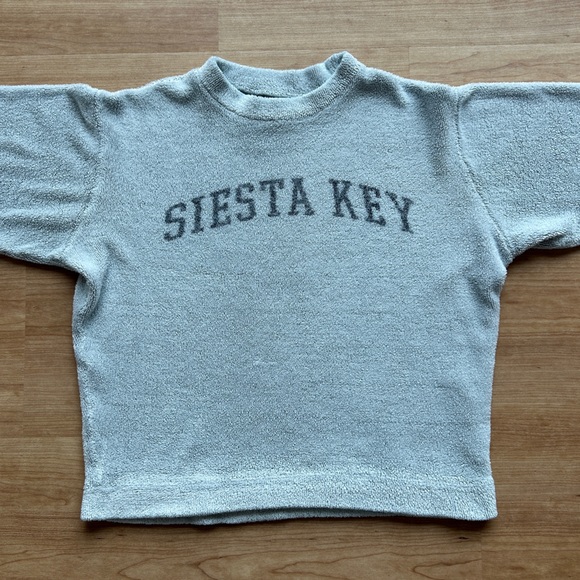 Wooly Mock Neck Sweatshirt “Siesta Key” (Gray) - Picture 4 of 9